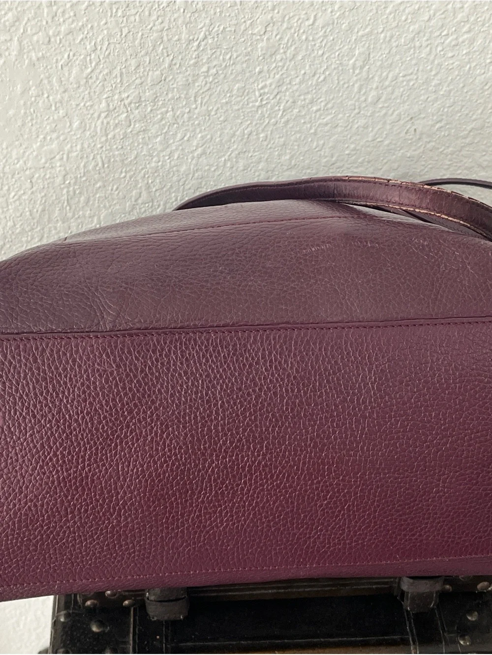 kate spade New York Pebbled Leather Tote in Deep Plum with Dustbag